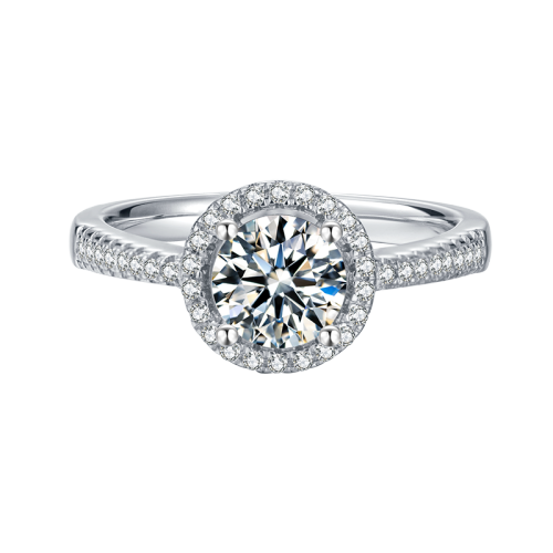 Snowflake Mosang Stone Ring 925 Sterling Silver Classic Six Claw Mosang Diamond Ring